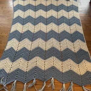 Chevron Patterned Hand Crochet Blanket